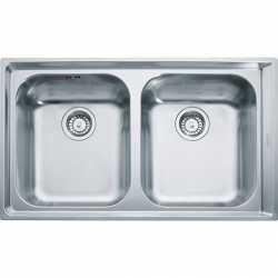 FRANKE NEPTUNE NEX 220 - 86X51 2 VASCHE ACCIAIO INOX SATINATO