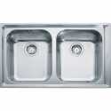 FRANKE NEPTUNE NEX 220 - 86X51 2 VASCHE ACCIAIO INOX SATINATO