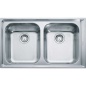 FRANKE NEPTUNE NEX 220 - 86X51 FREGADERO DE DOBLE SENO ACERO INOX AISI304