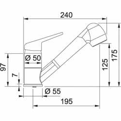 FRANKE NOVARA PLUS DOCCIA EINHAND SPÜLTISCHMISCHER CHROM