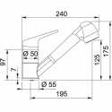 FRANKE NOVARA PLUS DOCCIA GRIFO MONOCOMANDO PARA FREGADERO EXTRAÍBLE CROMO