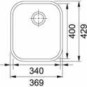 FRANKE AMX 110-34 UNDERMOUNTED KITCHEN SINK SINGLE BOWL BRUSHED STAINLESS STEEL 34 CM