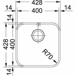 FRANKE SVX 110-40 UNDERMOUNTED KITCHEN SINK SINGLE BOWL BRUSHED STAINLESS STEEL 40 CM