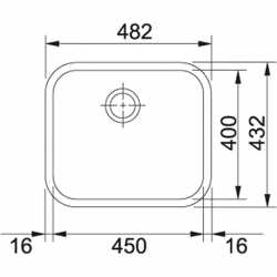 FRANKE GAX 110-45 UNDERMOUNTED KITCHEN SINK SINGLE BOWL BRUSHED STAINLESS STEEL 45 CM