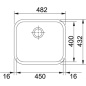 FRANKE GAX 110-45 UNTERBAUSPÜLE EDELSTAHL SATINIERT 45 CM
