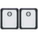LAVELLO FRANKE ATON ANX 120 SOTTOTOP 2 VASCHE ACCIAIO INOX SATINATO