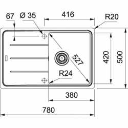 FRANKE BOSTON BFG 611-78 FREGADERO DE 1 SENO FRAGRANITE