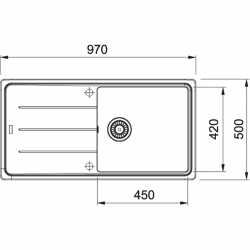 FRANKE BOSTON BFG 611-97 FREGADERO DE 1 SENO FRAGRANITE