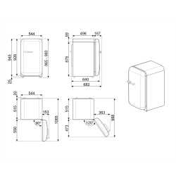 SMEG FAB10RPG2 RETRO MINIBAR STAND-KÜHLSCHRANK PASTELLGRÜN STYL DER 50° JAHRE
