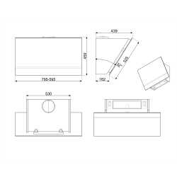 SMEG KV26N CAPPA ASPIRANTE MURALE 60 CM