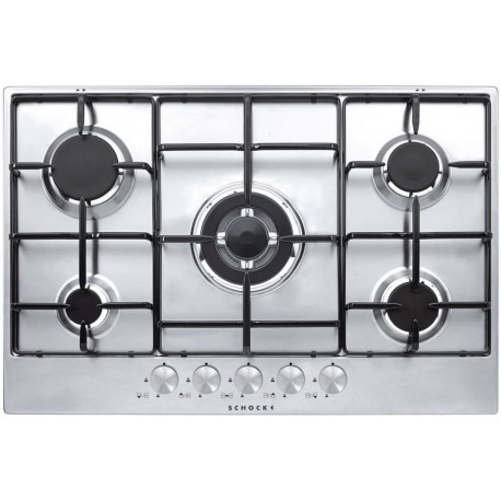 SCHOCK GAS HOB SILVER PC75AV STAINLESS STEEL 75 CM