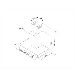 SMEG KBT1200XE WALL MOUNTED CHIMNEY HOOD 120 CM