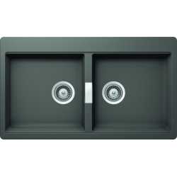 SCHOCK KITCHEN SINK HORIZONT N200 - 2 BOWLS CRISTADUR SILVERSTONE