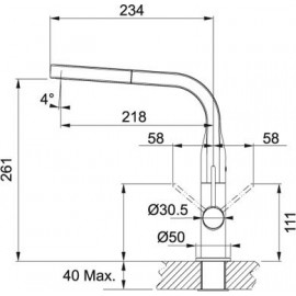 FRANKE ATLAS MISCELATORE MONOCOMANDO CON DOCCETTA ESTRAIBILE ACCIAIO INOX SPAZZOLATO