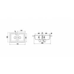 SCHOCK KITCHEN SINK LITHOS N200S CRISTALITE ASPHALT
