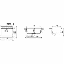 SCHOCK NEMO N100 KITCHEN SINK SINGLE BOWL CRISTALITE ASPHALT