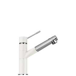 SCHOCK NEW AQUAFLEX MISCELATORE MONOCOMANDO CON DOCCETTA ESTRAIBILE CROMO E BIANCO ALPINA