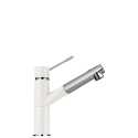SCHOCK NEW AQUAFLEX GRIFO MONOCOMANDO PARA FREGADERO CAÑO HORIZONTAL EXTRAÍBLE CROMO Y BLANCO ALPINA