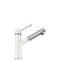SCHOCK NEW AQUAFLEX EINHAND SPÜLTISCHMISCHER MIT VERSTELLBARER BRAUSE CHROM UND WEIß