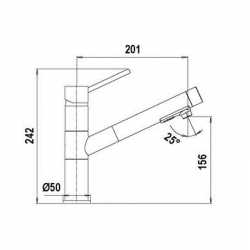 SCHOCK NEW AQUAFLEX EINHAND SPÜLTISCHMISCHER MIT VERSTELLBARER BRAUSE CHROM UND WEIß