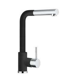 SCHOCK AQUAVIVA GRIFO MONOCOMANDO PARA FREGADERO CAÑO HORIZONTAL EXTRAÍBLE CROMO Y ANTRACITA