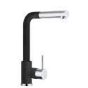 SCHOCK AQUAVIVA GRIFO MONOCOMANDO PARA FREGADERO CAÑO HORIZONTAL EXTRAÍBLE CROMO Y ANTRACITA