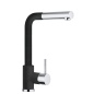 SCHOCK AQUAVIVA GRIFO MONOCOMANDO PARA FREGADERO CAÑO HORIZONTAL EXTRAÍBLE CROMO Y ANTRACITA