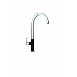 SCHOCK NEW AQUAARCO GRIFO MONOCOMANDO PARA FREGADERO CAÑO ALTO CROMO Y NEGRO