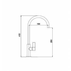 SCHOCK NEW AQUAARCO GRIFO MONOCOMANDO PARA FREGADERO CAÑO ALTO CROMO Y NEGRO