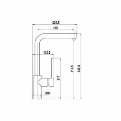 SCHOCK AQUATREND GRIFO MONOCOMANDO PARA FREGADERO CAÑO HORIZONTAL ACERO INOXIDABLE ÓPTICO