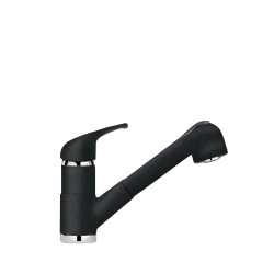 SCHOCK OMEGA DOCCIA MISCELATORE MONOCOMANDO CON DOCCETTA ESTRAIBILE NERO ASSOLUTO