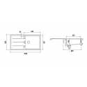 SCHOCK KITCHEN SINK TIA D100L - 1 BOWL CRISTADUR PURE WHITE