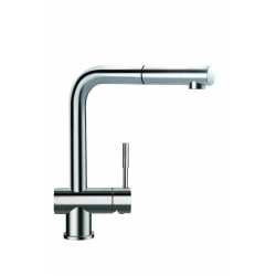SCHOCK AQUAINOX DOCCIA SINGLE LEVER KITCHEN SINK MIXER TAP WITH PULL OUT SPRAY STAINLESS STEEL
