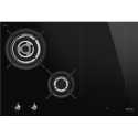 SMEG PM3743D GAS/INDUCTION HOB BLACK CERAMIC GLASS 75 CM