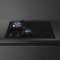 SMEG PM3743D GAS/INDUCTION HOB BLACK CERAMIC GLASS 75 CM