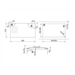 SMEG GAS/INDUKTIONSKOCHFELD PM3953D GLASKERAMIK SCHWARZ 90 CM