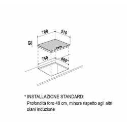 PIANO COTTURA A INDUZIONE SCHOCK PC78 BRIDGE NERO OPACO