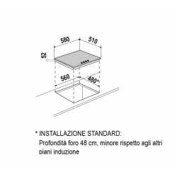 PIANO COTTURA A INDUZIONE SCHOCK PC60 BRIDGE NERO OPACO 60 CM