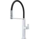 FRANKE CENTINOX NEO SINGLE LEVER SINK MIXER KITCHEN TAP BRUSHED CHROME AND BLACK RUBBER
