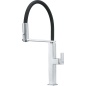 FRANKE CENTINOX NEO GRIFO MONOCOMANDO PARA FREGADERO CAÑO ALTO EXTRAÍBLE ACERO CEPILLADO Y CAUCHO NEGRO