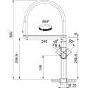 FRANKE CENTINOX NEO GRIFO MONOCOMANDO PARA FREGADERO CAÑO ALTO EXTRAÍBLE ACERO CEPILLADO Y CAUCHO NEGRO