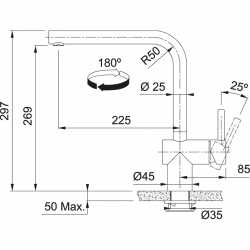 FRANKE ATLAS NEO SENSOR SINGLE LEVER SINK MIXER TAP BRUSHED STAINLESS STEEL