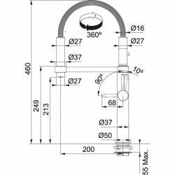 FRANKE PESCARA 360 DOCCIA GRIFO MONOCOMANDO PARA FREGADERO EXTRAÍBLE BLACK MATT
