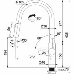 FRANKE SLIDE-IN DOCCIA MISCELATORE MONOCOMANDO CON DOCCETTA BLACK MATT