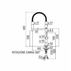 NOBILI MOVE  ROBINET MITIGEUR MONOCOMMANDE AVEC DOUCHETTE EXTRACTIBLE VELVET BLACK