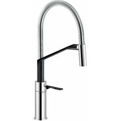 NOBILI HERON MISCELATORE MONOCOMANDO PER CUCINA CROMO E VELVET BLACK