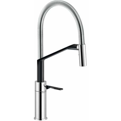 NOBILI HERON MISCELATORE MONOCOMANDO PER CUCINA CROMO E VELVET BLACK