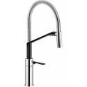 NOBILI HERON SINGLE LEVER SINK MIXER KITCHEN TAP CHROME AND VELVET BLACK