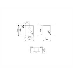 SMEG VFU34SFR MIRA FREGADERO BAJO ENCIMERA ACERO INOX AISI304 SATINADO
