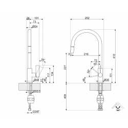 SMEG MRMG4DCR MISCELATORE MONOCOMANDO CON DOCCETTA ESTRAIBILE CROMATO